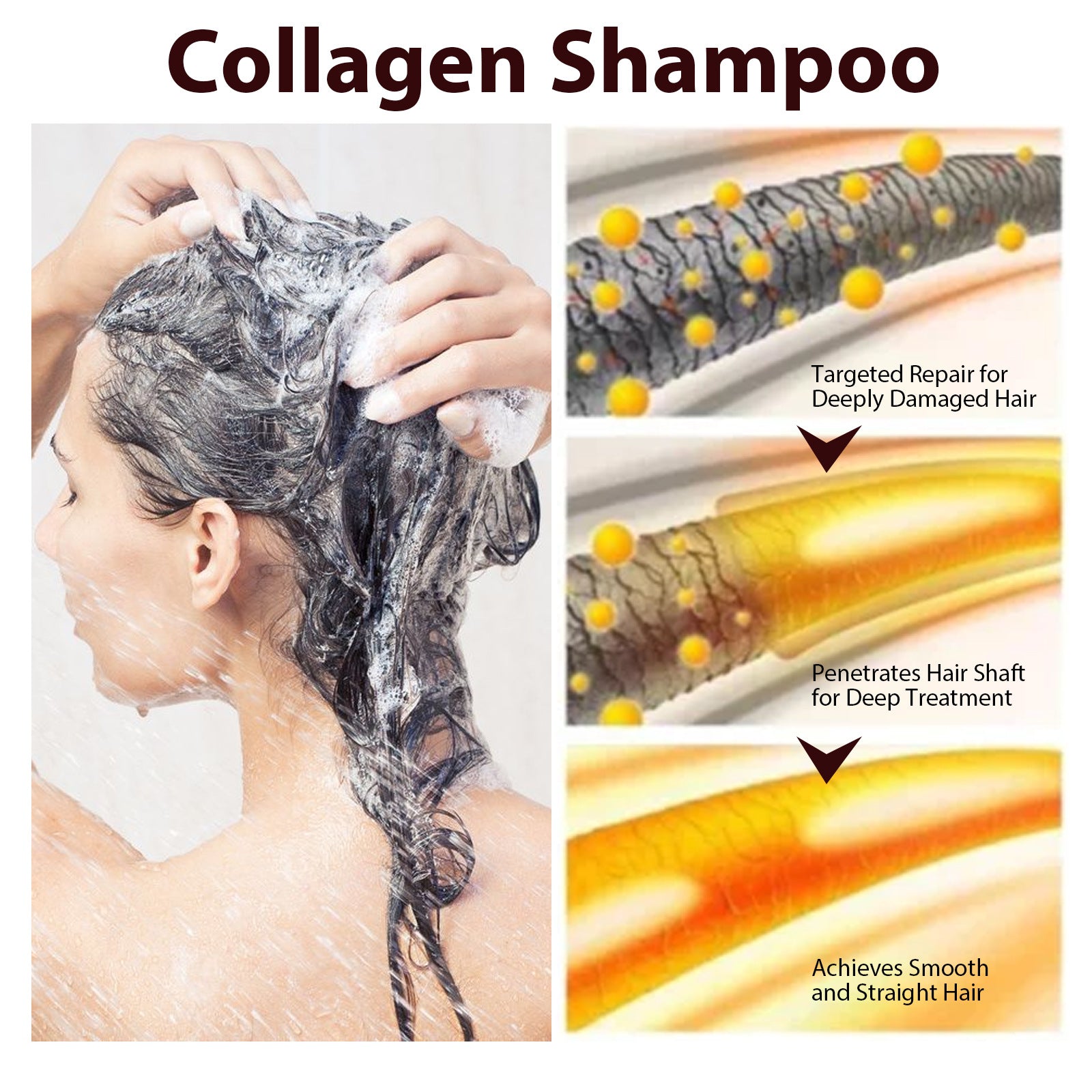 Collagen Shampoo Repair Damaged Hair Reduction
