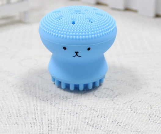 Cartoon octopus silicone wash brush foaming cleansing brush Manual facial massage brush cleansing brush brush bubbler