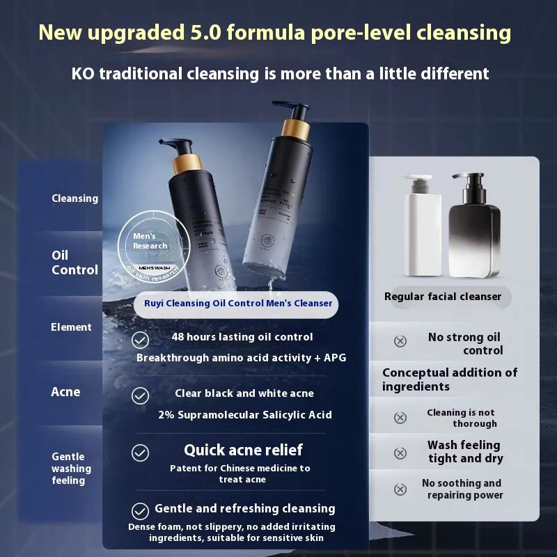 Men's Special Oil Control Blackhead Removing Acne Facial Cleanser