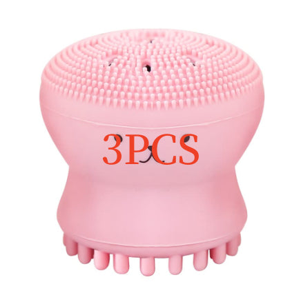 Cartoon octopus silicone wash brush foaming cleansing brush Manual facial massage brush cleansing brush brush bubbler